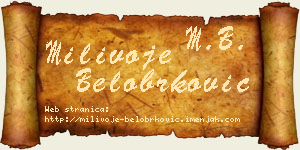 Milivoje Belobrković vizit kartica